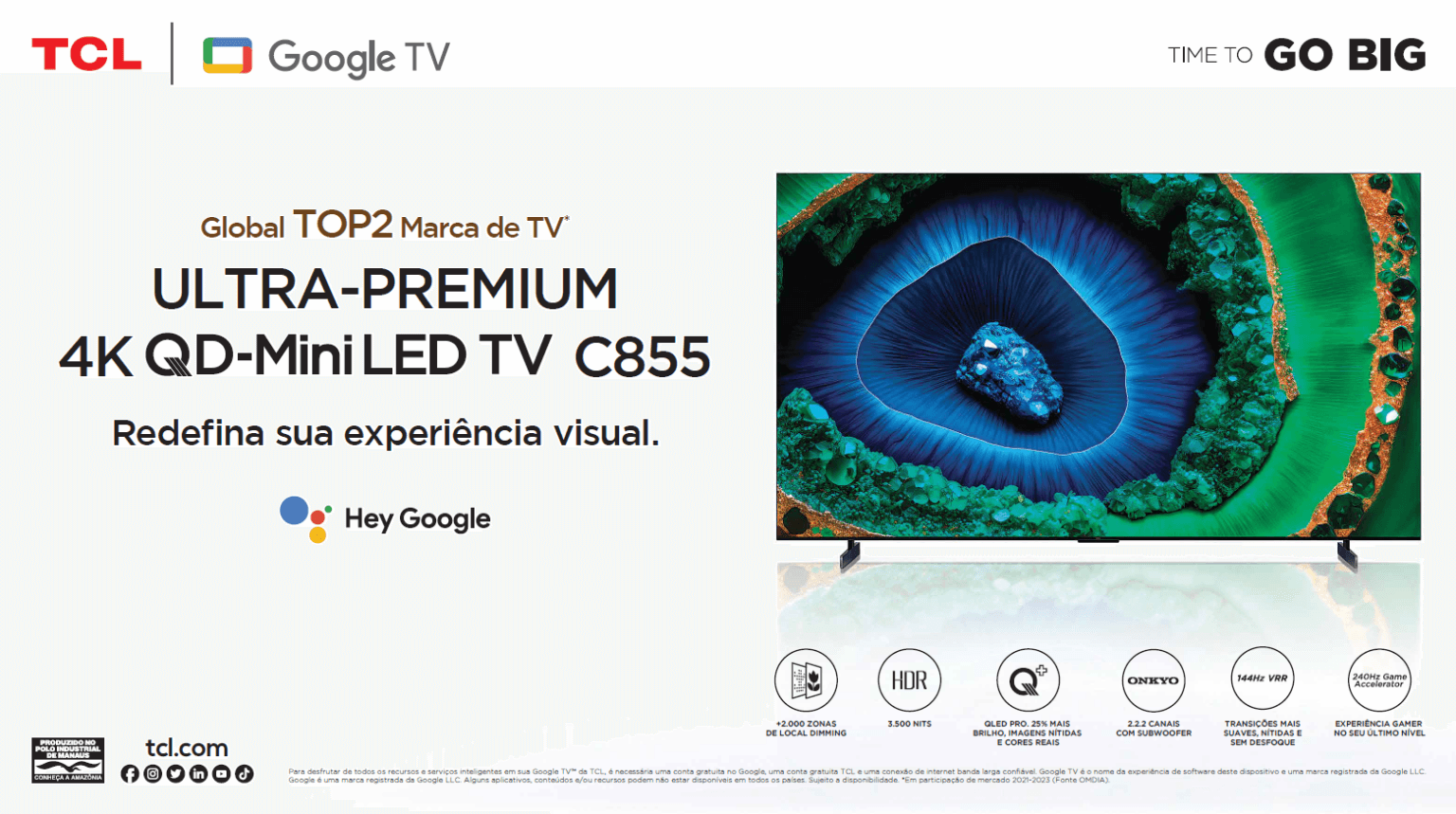 TCL lança na BGS a maior TV QD-Mini LED do mundo e a TV oficial de COD Black Ops 6: a TV X955 Max de 115’’ e TV C855