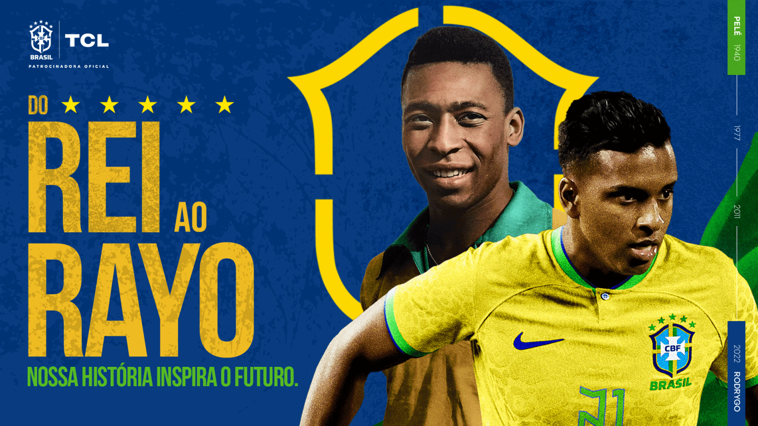 SEMP TCL lança campanha “Do Rei ao Rayo”, com Pelé e Rodrygo Góes