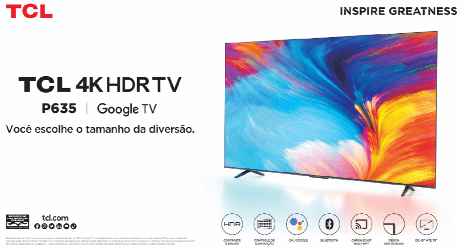 TCL expande linha de TVs P635 4K